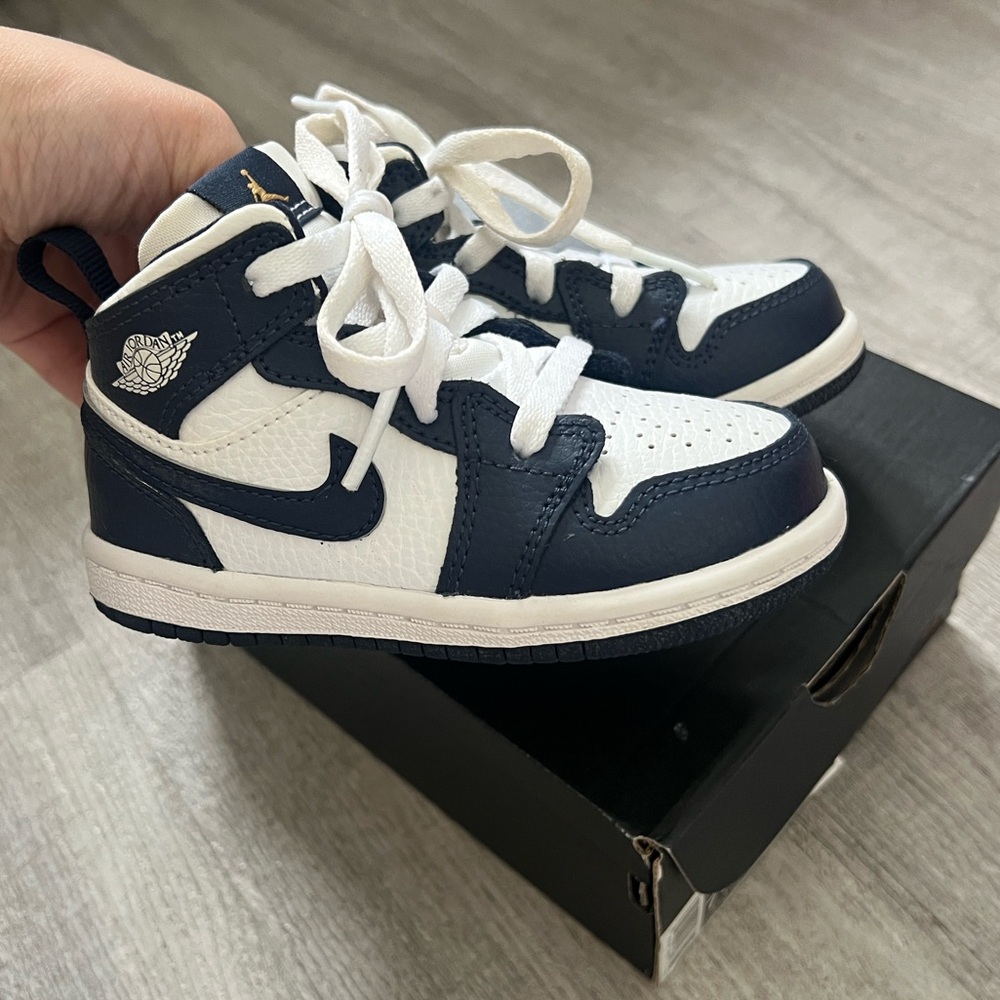 Kids Navy and White Sneakers